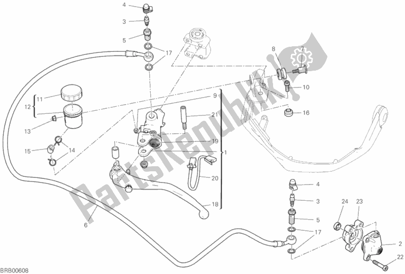 Todas as partes de Cilindro Mestre Da Embreagem do Ducati Multistrada 1260 ABS 2019